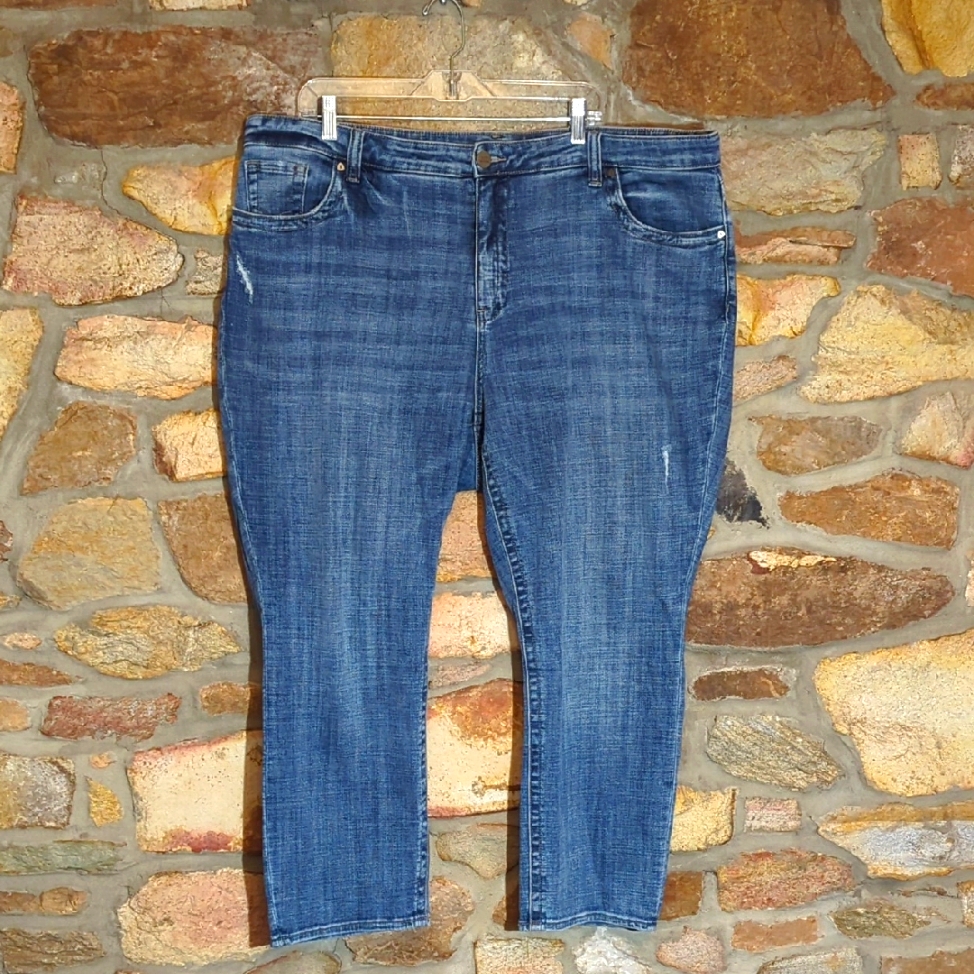 Kut From The Kloth Blue Ankle Straight Leg Jeans